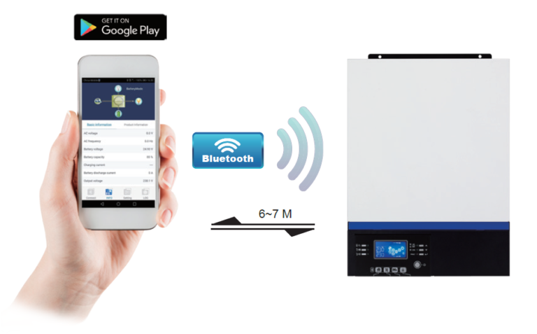 Inversor off grid Axpert VMIII 5000W 3000W celular bluetooth