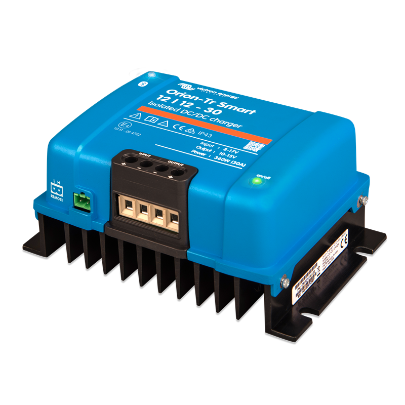 Victron Orion‑Tr Smart DC‑DC Charger 12/12‑30A 4 Orion Tr Smart Isolared DC DC charger Cargador DC-DC Orion-Tr Smart aislado importador en Argentina Orion DC-DC 30A ORI121236120 frente